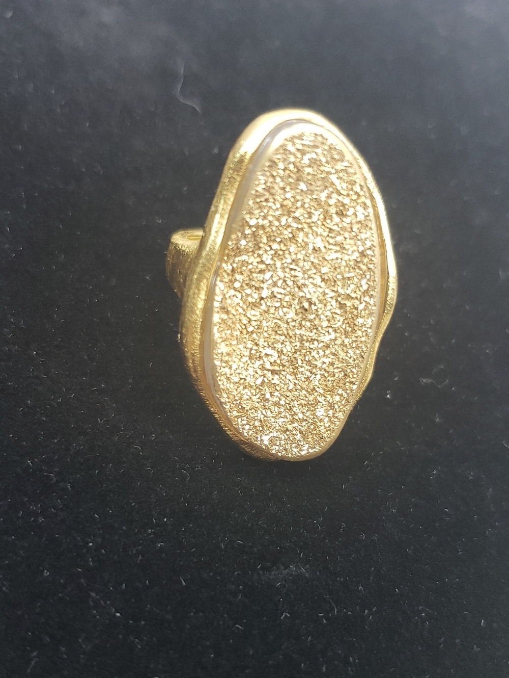 Druzy Gold Tone Ring